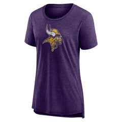 Minnesota Vikings Women's Distressed Tri-Blend T-Shirt - Purple - NFL