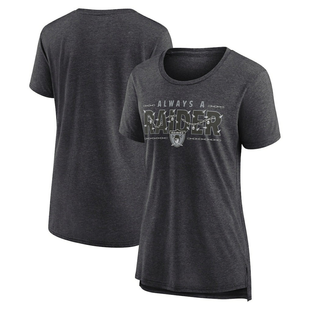 Las Vegas Raiders Women's Vintage Graphic Tri-Blend Scoop Neck T-Shirt - Charcoal - Nike