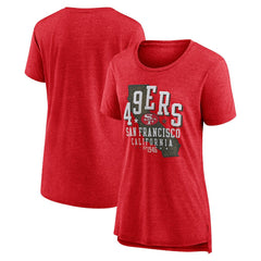 San Francisco 49ers Women's Vintage Graphic Tri-Blend Scoop Neck T-Shirt - Scarlet - Nike
