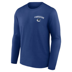 Vancouver Canucks Blue Team Lockup Long Sleeve T-Shirt | NHL sale