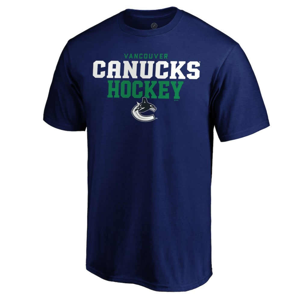 Vancouver Canucks Navy Double Stack T-Shirt | NHL Clearance