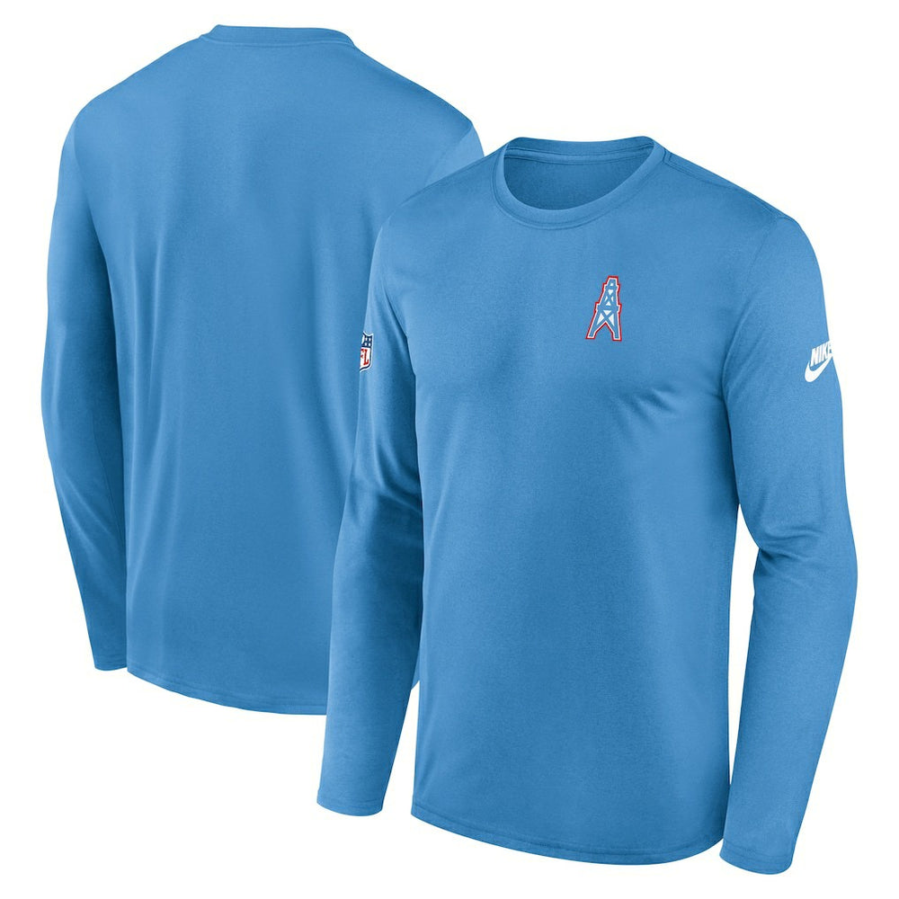 Tennessee Titans Legend Oilers Throwback Dri-FIT Long Sleeve T-Shirt - Navy - Nike