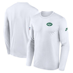 New York Jets Legend Small Logo Dri-FIT Long Sleeve T-Shirt - White - Nike