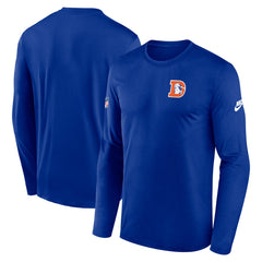 Denver Broncos Legend Small Logo Dri-FIT Long Sleeve T-Shirt - Royal - Nike