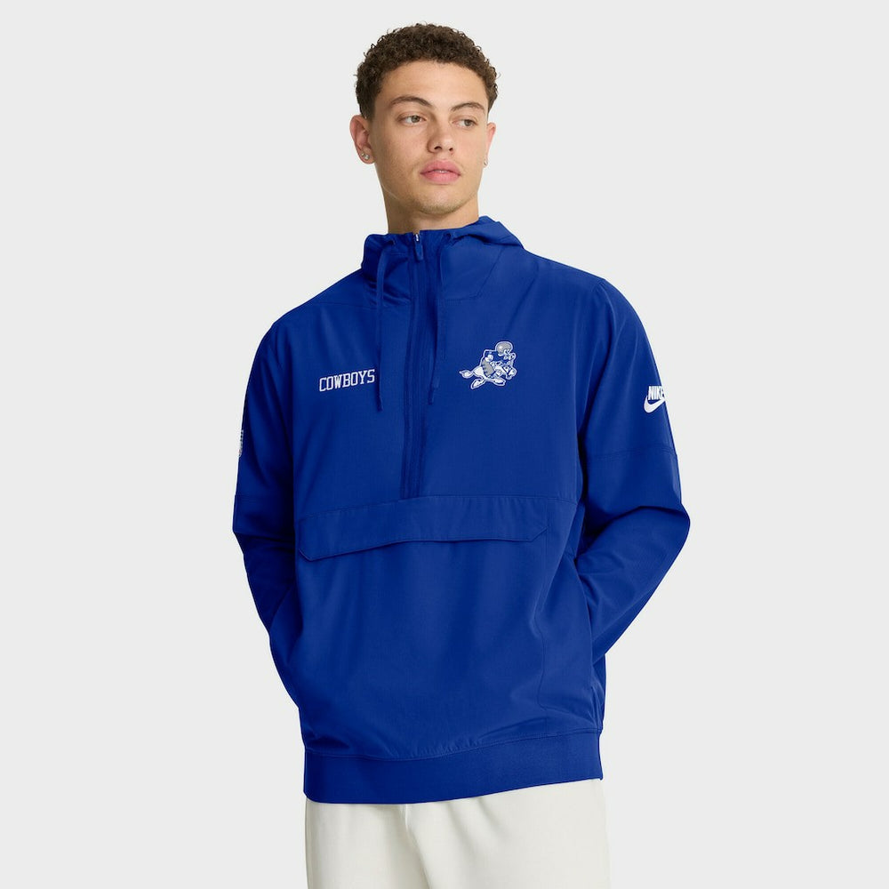 Dallas Cowboys Sideline Alt Pack Anorak Half-Zip Hoodie Jacket - Royal - Nike