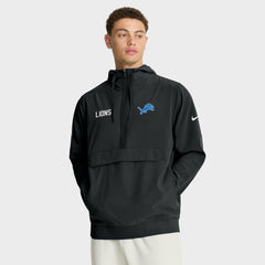 Detroit Lions Sideline Alt Pack Anorak Half-Zip Hoodie Jacket - Black - Nike