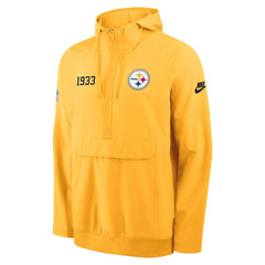 Pittsburgh Steelers 1933 Sideline Alt Pack Anorak Half-Zip Hoodie Jacket - Gold - Nike