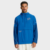 Detroit Lions Sideline Anorak Half-Zip Hoodie Jacket - Blue - Nike