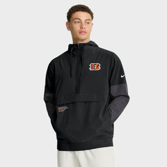 Cincinnati Bengals Sideline Anorak Half-Zip Hoodie Jacket - Black - Nike