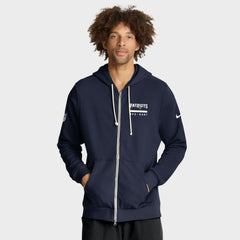 New England Patriots Sideline Standard Issue Utility Player Dri-FIT Full-Zip Hoodie - Navy - Nike