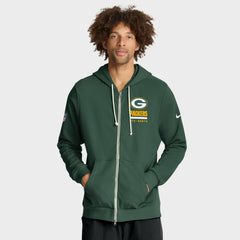 Green Bay Packers Sideline Standard Issue Utility Player Dri-FIT Full-Zip Hoodie - Green - Nike
