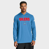 Tennessee Titans Sideline Oilers Throwback Dri-FIT Long Sleeve Hoodie T-Shirt - Light Blue - Nike