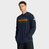 Green Bay Packers The 1923 Classic Pass Accuracy Dri-FIT Long Sleeve Hoodie T-Shirt - Navy - Nike