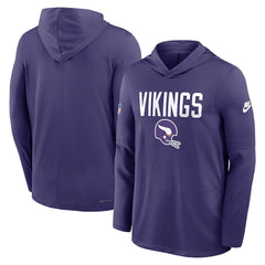 Minnesota Vikings Sideline Pass Accuracy Dri-FIT Long Sleeve Hoodie T-Shirt - Purple - Nike