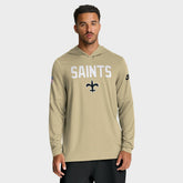 New Orleans Saints Sideline Pass Accuracy Dri-FIT Long Sleeve Hoodie T-Shirt - Gold - Nike