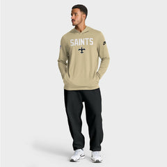 New Orleans Saints Sideline Pass Accuracy Dri-FIT Long Sleeve Hoodie T-Shirt - Gold - Nike