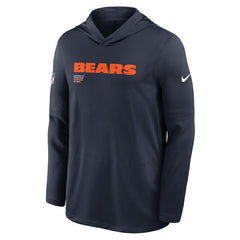 Chicago Bears Sideline Pure Fury Performance Long Sleeve Hoodie T-Shirt - Navy - Nike