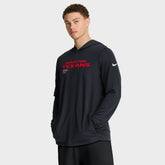 Houston Texans Sideline Pure Fury Performance Long Sleeve Hoodie T-Shirt - Navy - Nike
