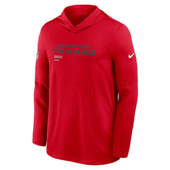 Houston Texans Sideline Pure Fury Performance Long Sleeve Hoodie T-Shirt - Red - Nike