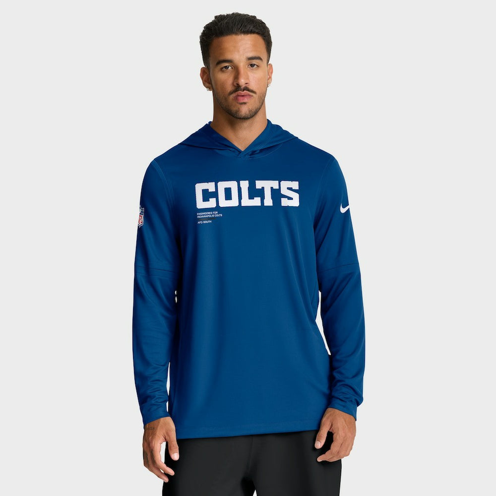 Indianapolis Colts Sideline Pure Fury Performance Long Sleeve Hoodie T-Shirt - Royal - Nike