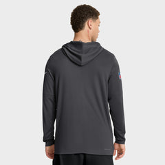Green Bay Packers Sideline Pure Fury Performance Long Sleeve Hoodie T-Shirt - Anthracite - Nike