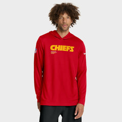 Kansas City Chiefs Sideline Pure Fury Performance Long Sleeve Hoodie T-Shirt - Red - Nike