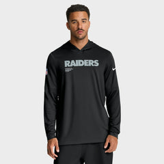 Las Vegas Raiders Sideline Pure Fury Performance Long Sleeve Hoodie T-Shirt - Black - Nike