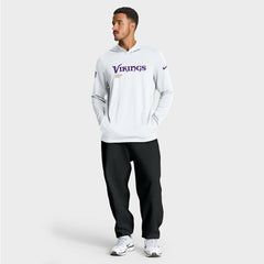 Minnesota Vikings Sideline Pure Fury Performance Long Sleeve Hoodie T-Shirt - White - Nike