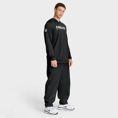 Philadelphia Eagles Sideline Pure Fury Performance Long Sleeve Hoodie T-Shirt - Black - Nike