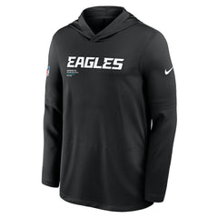 Philadelphia Eagles Sideline Pure Fury Performance Long Sleeve Hoodie T-Shirt - Black - Nike