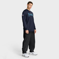Tennessee Titans Sideline Pure Fury Performance Long Sleeve Hoodie T-Shirt - Navy - Nike