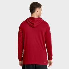 San Francisco 49ers Sideline Pure Fury Performance Long Sleeve Hoodie T-Shirt - Scarlet - Nike