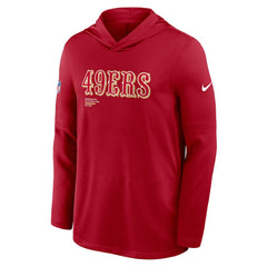 San Francisco 49ers Sideline Pure Fury Performance Long Sleeve Hoodie T-Shirt - Scarlet - Nike