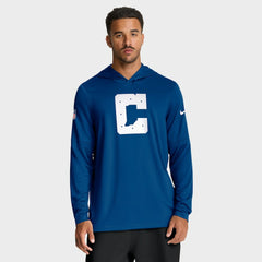 Indianapolis Colts Sideline Option Read Dri-FIT Long Sleeve Hoodie T-Shirt - Royal - Nike