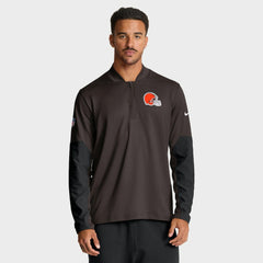 Cleveland Browns Sideline Dri-FIT Half-Zip Pullover - Brown - Nike