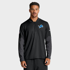 Detroit Lions Sideline Dri-FIT Half-Zip Pullover - Black - Nike