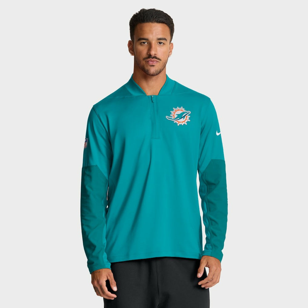 Miami Dolphins Sideline Dri-FIT Half-Zip Pullover - Aqua - Nike
