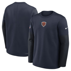 Chicago Bears Sideline Coach Therma-FIT Long Sleeve T-Shirt - Navy - Nike