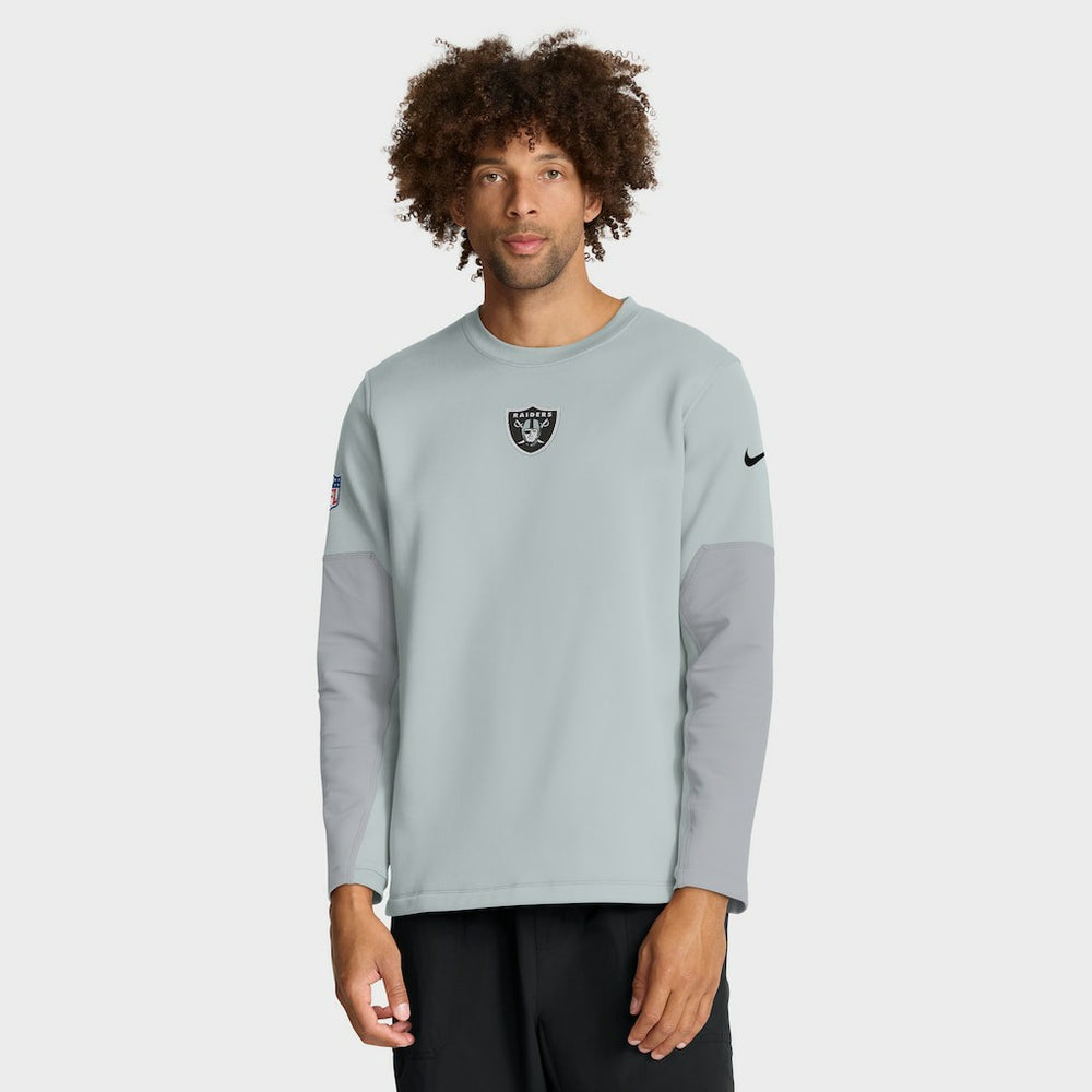 Las Vegas Raiders Sideline Coach Therma-FIT Long Sleeve T-Shirt - Silver - Nike