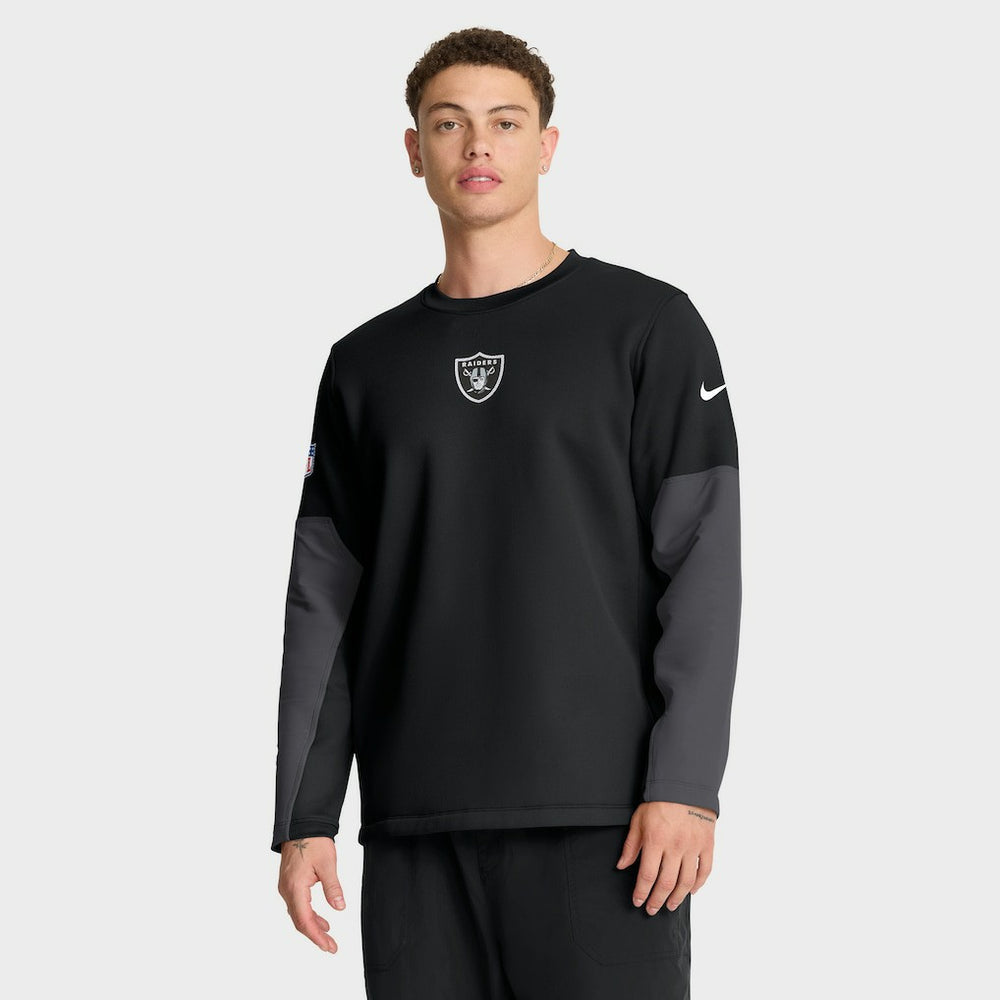 Las Vegas Raiders Sideline Coach Therma-FIT Long Sleeve T-Shirt - Black - Nike