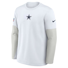 Dallas Cowboys Sideline Coach Therma-FIT Long Sleeve T-Shirt - White - Nike