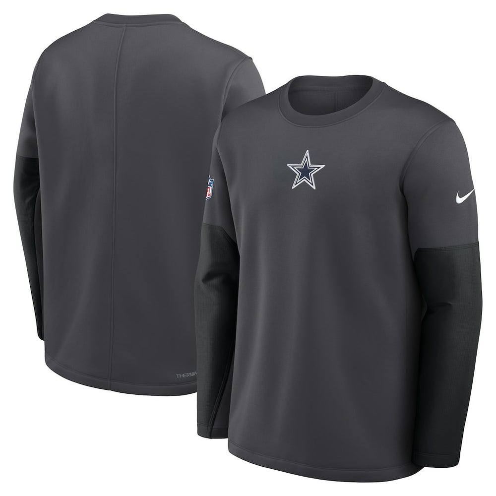 Dallas Cowboys Sideline Coach Therma-FIT Long Sleeve T-Shirt - Anthracite - Nike