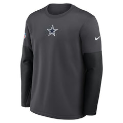 Dallas Cowboys Sideline Coach Therma-FIT Long Sleeve T-Shirt - Anthracite - Nike