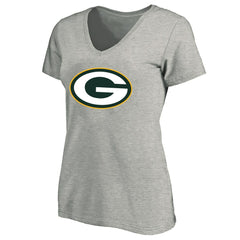 Green Bay Packers Women's Plus Size V-Neck T-Shirt - Heather Gray - Fanatics