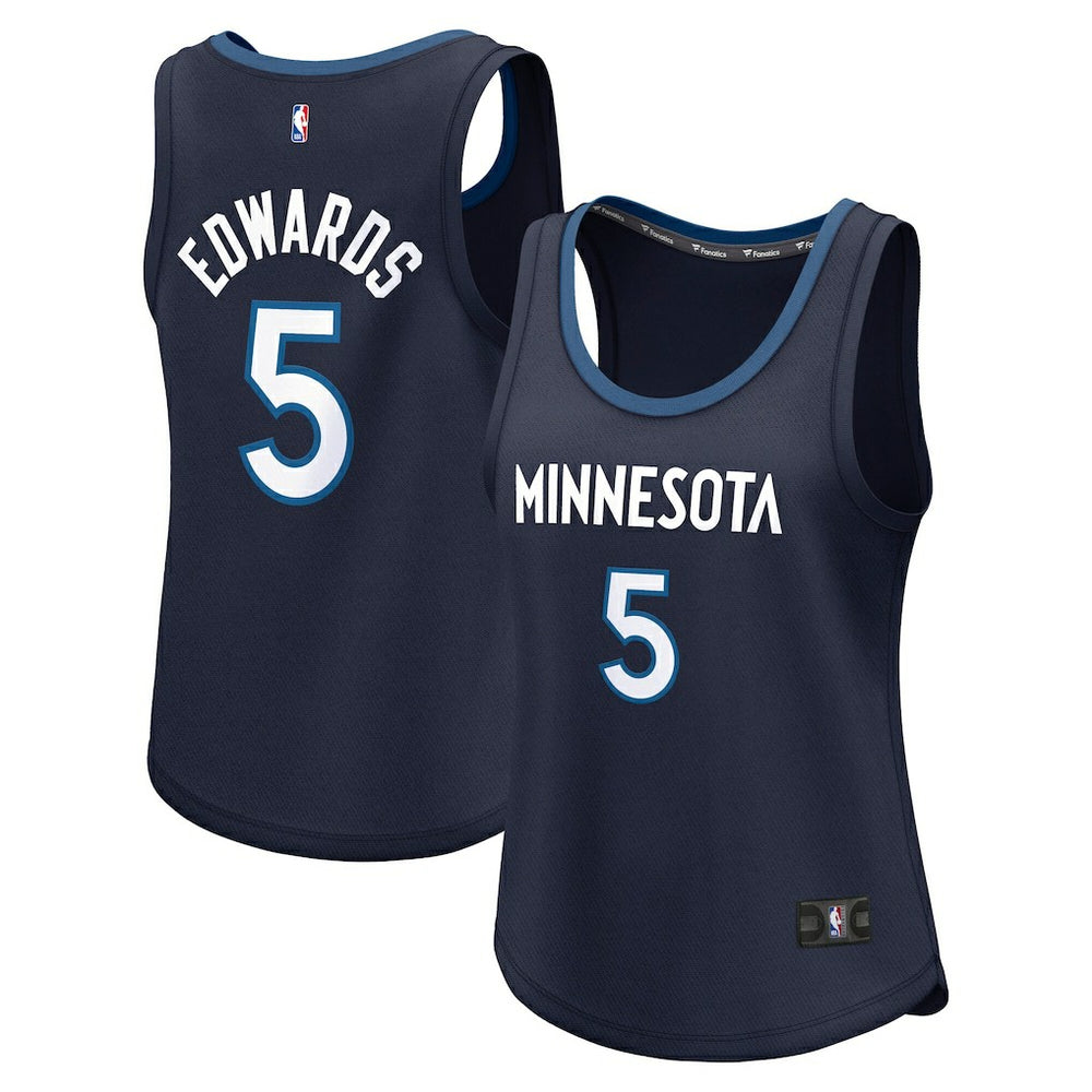 Fanatics Anthony Edwards Minnesota Timberwolves Women's Fast Break Player Jersey Icon Edition Navy
