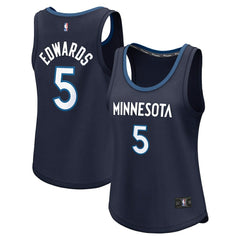 Fanatics Anthony Edwards Minnesota Timberwolves Women's Fast Break Player Jersey Icon Edition Navy
