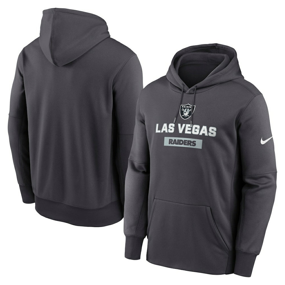 Las Vegas Raiders Toss Sweep Performance Pullover Hoodie - Anthracite - Nike