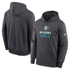 Miami Dolphins Toss Sweep Performance Pullover Hoodie - Anthracite - Nike
