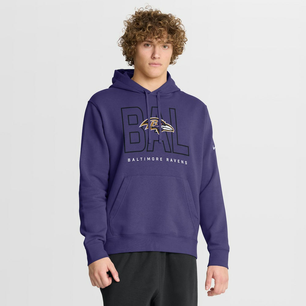 Baltimore Ravens Busted Play Club Fleece Pullover Hoodie - Purple - Nike
