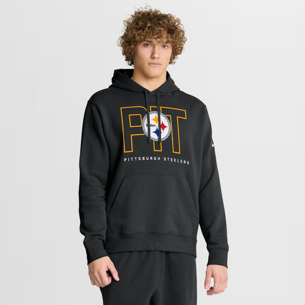 Pittsburgh Steelers Busted Play Club Fleece Pullover Hoodie - Black - Nike